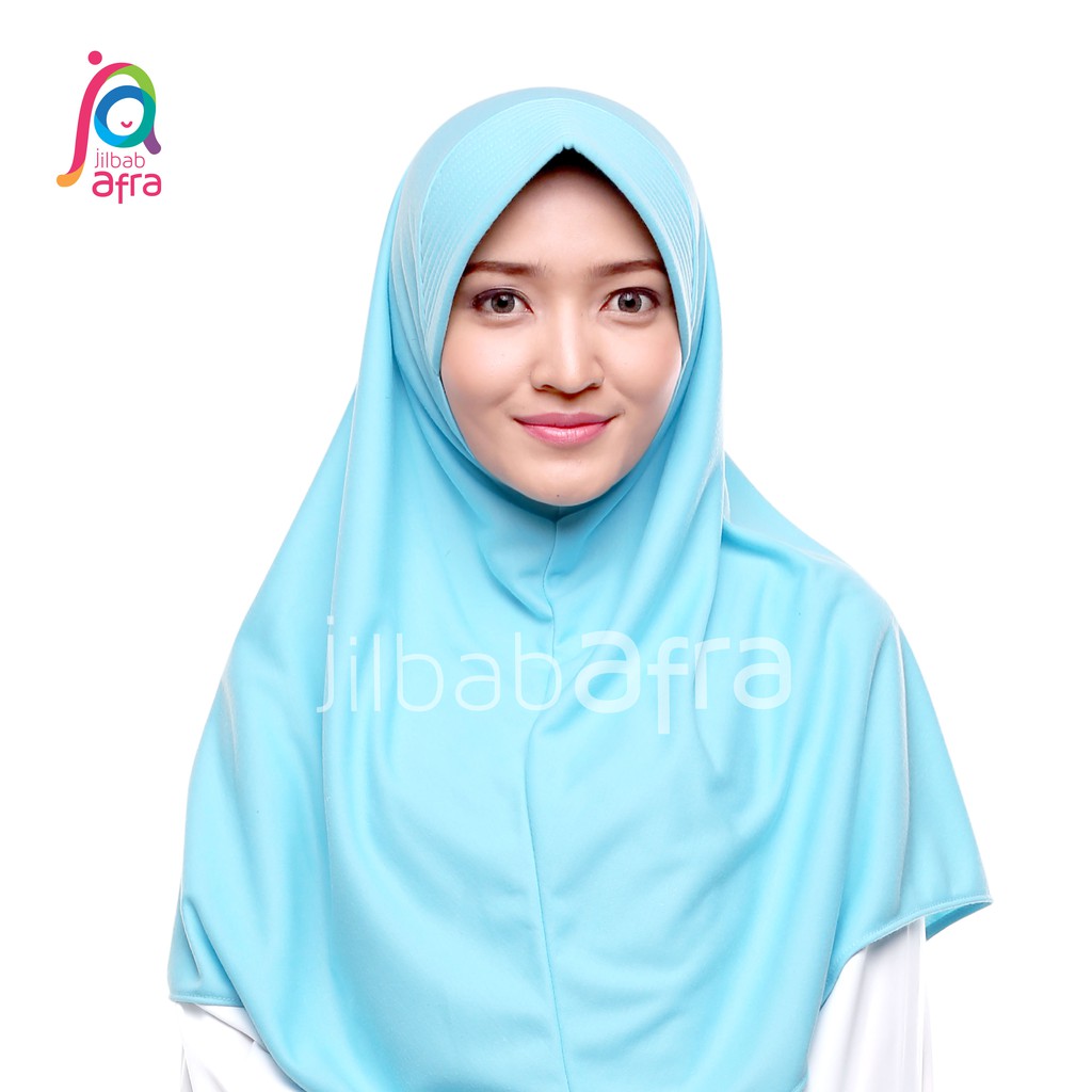 Jilbab Instan Kaos BERIA Biru Langit, Bergo Kaos Biru Langit Murah