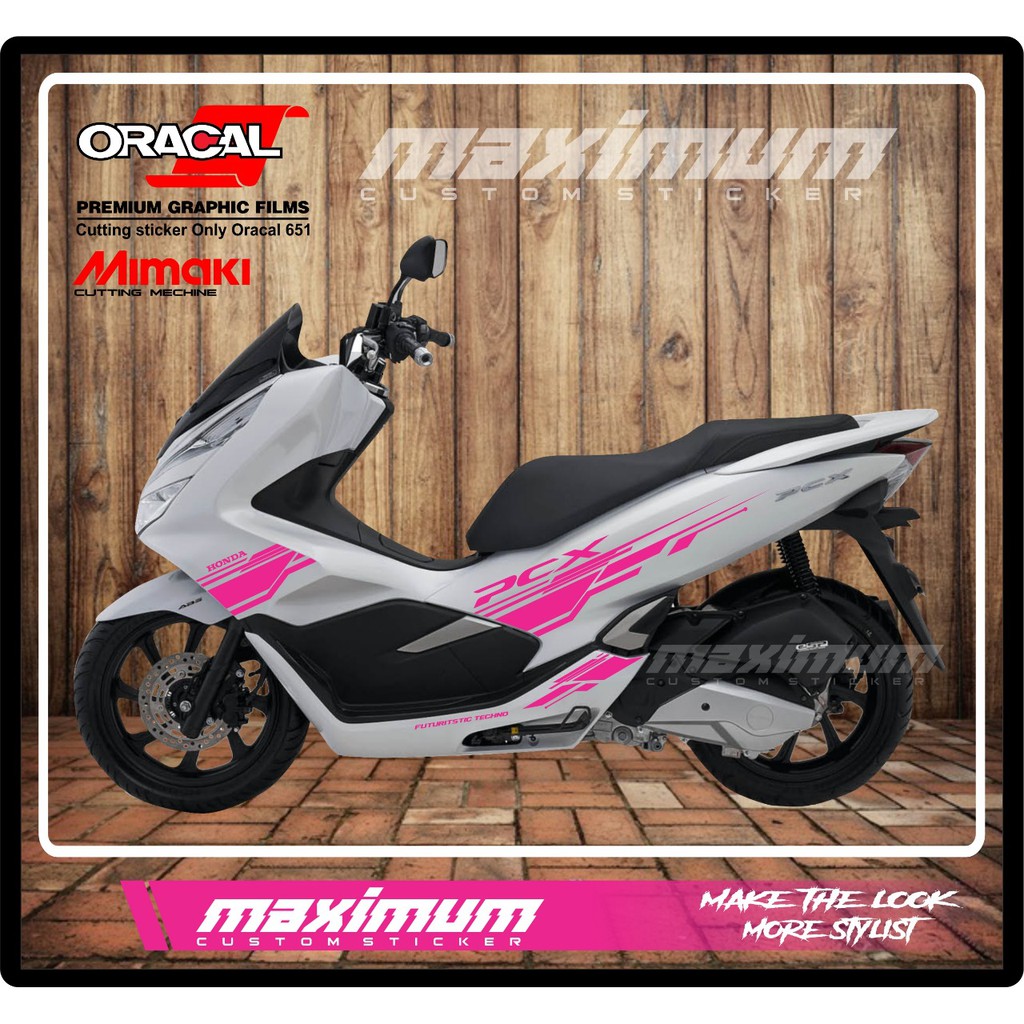 CUTTING STICKER PCX PUTIH - STRIPING STIKER ORACAL PINK