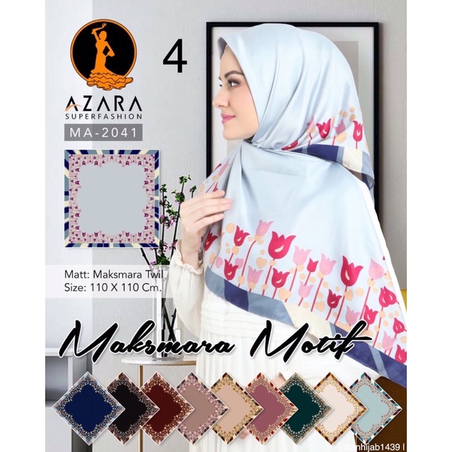 Azara Maksmara Motif Laser cut Jilbab Azzara Jilbab Segi Empat Motif Square Termurah Terlaris-4