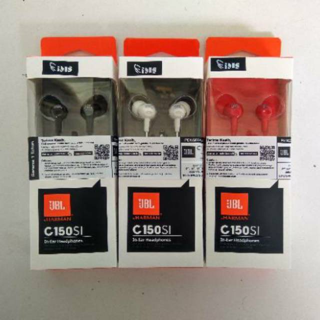 JBL C150Si In Ear Headphones With Mic Original Garansi IMS