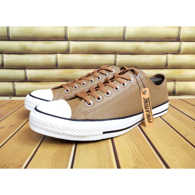 SEPATU CONVERSE CTAS OX LOW BURNT CARAMEL LEATHER ORIGINAL