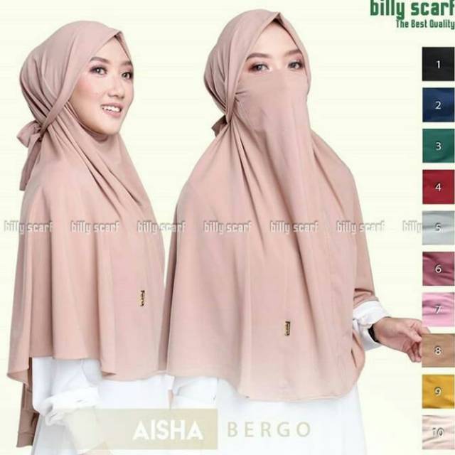 ((ORIGINAL ELNIDA))AISHA BERGO HIJAB INSTAN CADAR NIQOB NIQAB MASKER