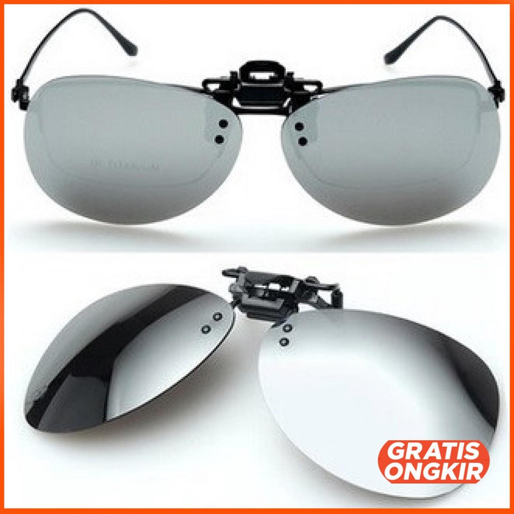 Lensa Klip Kacamata Clip-on Sunglasses - Y16211