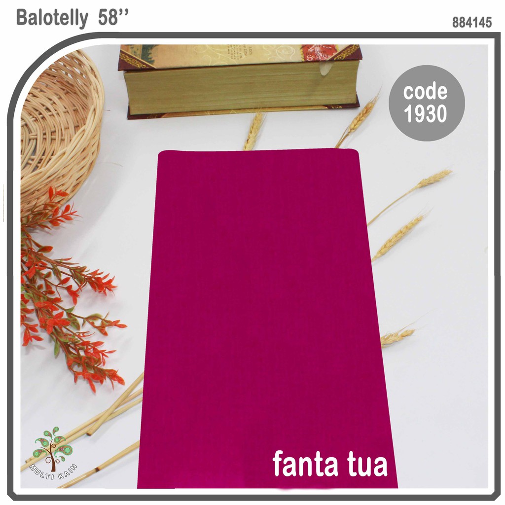 Bahan multi Kain Balotelly / Balotelli / baloteli Polos high twist polyester Meteran Harga Grosir-1930 fanta tua