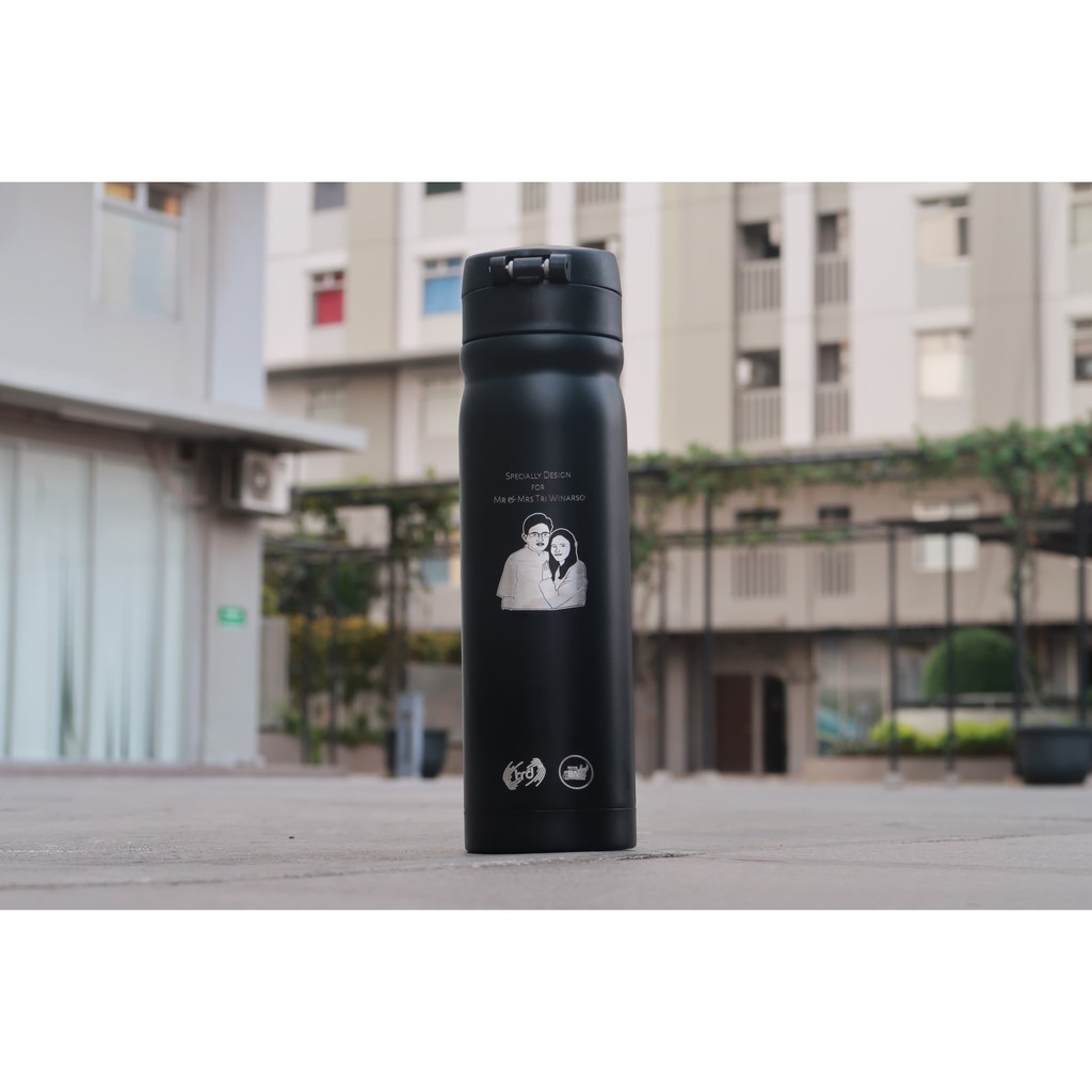 Custom Ilustrasi Botol Minum Tumbler Stainless Termos Vacum