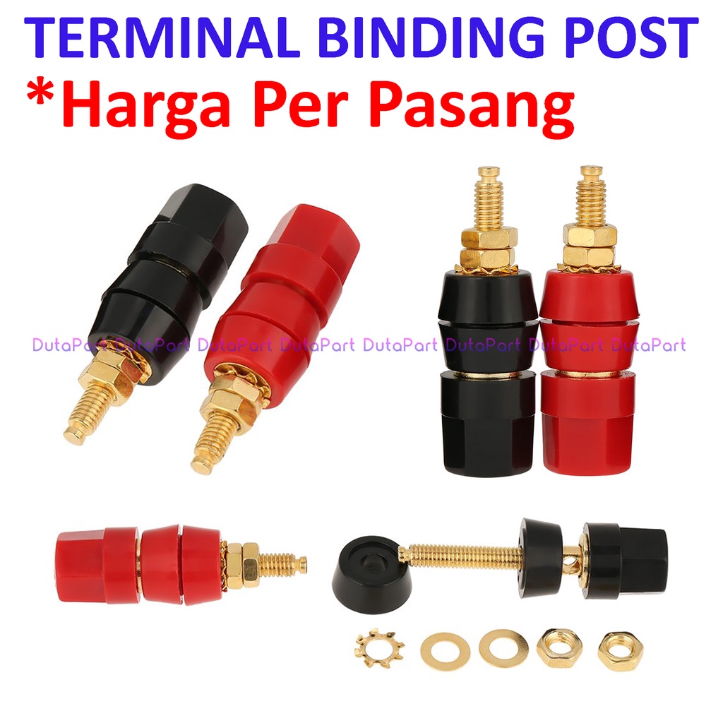 Terminal Binding Post GOLD PLATED Pos Banana Socket Konektor Speaker