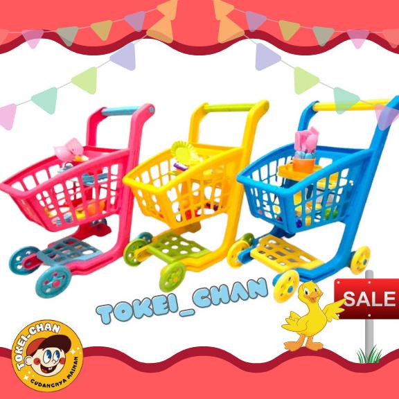 MAINAN TROLI BELANJA KERANJANG DORONG UNTUK ANAK JUMBO