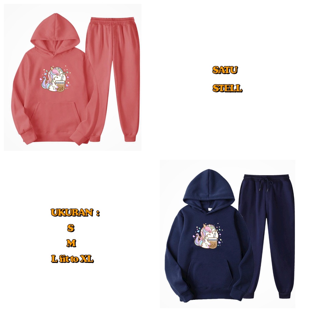 ALIPIO FASHION - SETELAN ANAK &amp; ABG BOBA 3 / one set / hoodie / jogger / murah / keren / terbaru