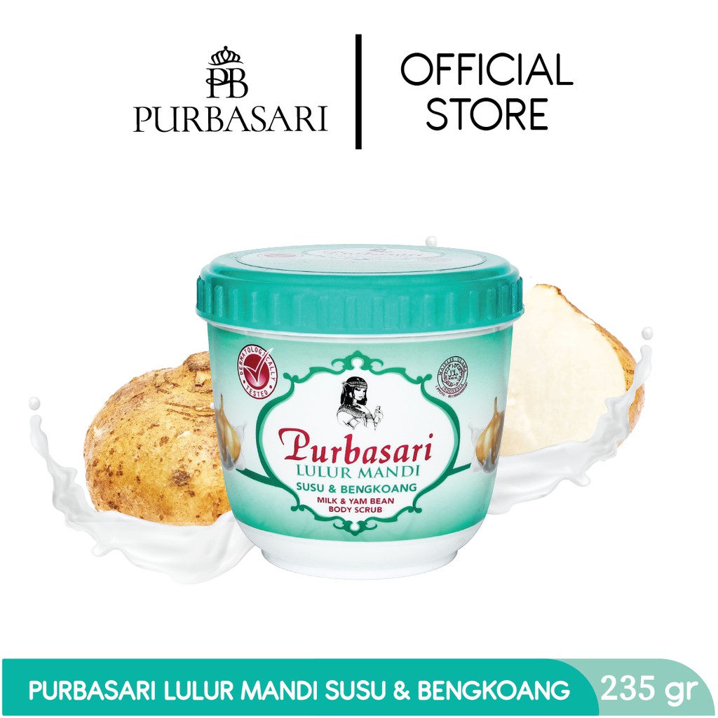 Purbasari Lulur Mandi Susu Bengkoang 235 gr Lulur Pemutih Whitening Melindungi Kulit dari Sinar Matahari