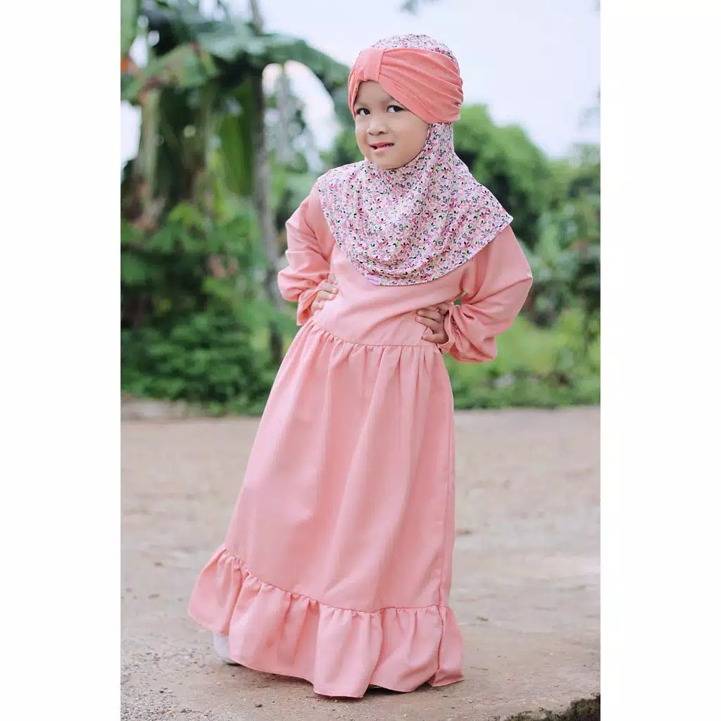 SABYAN Gamis Anak Perempuan - Gamis Anak Polos Moscrepe