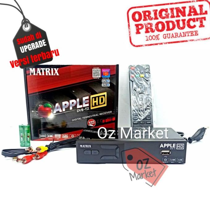 Set Top Box Matrix Apple DVB T2 Matrix Merah Bisa Youtube + HDMI