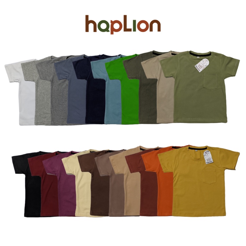 Kaos Polos Saku Anak Unisex 1-5 Tahun | Haplion Kidswear