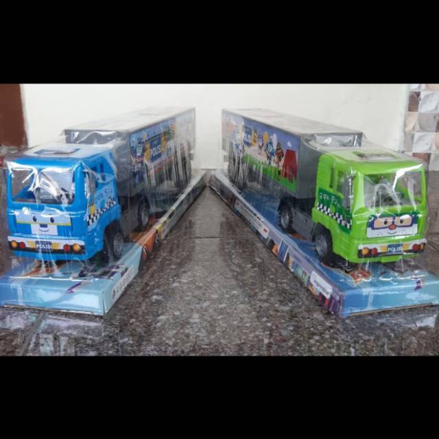 Mainan Truk Kontainer Robot Polis- Mainan Mobil kontainer