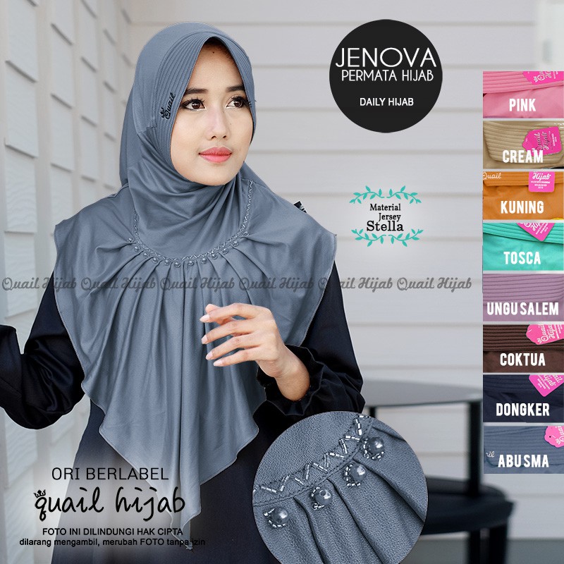 BEST SELLER Jenova Hijab | JILBAB KHIMAR SYARI INSTANT BERGO PET ANTEM KERUDUNG by Quail Hija