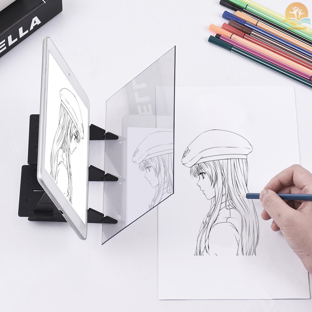 M^M COD Optical Drawing Tracing Board Portable Sketching Painting Tool Animation Copy Pad No Overlap Shadow Mirror Image Reflection Projector Zero-based Toy for Children Students Adults Artists Beginners