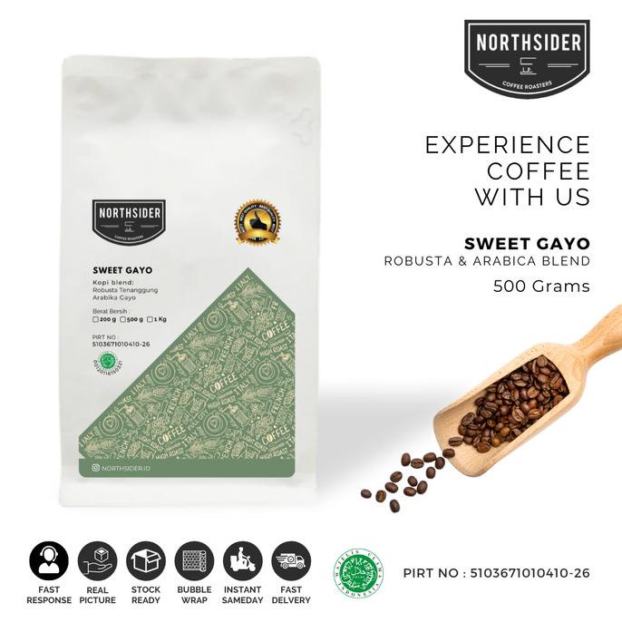 

[ COD ] BIJI KOPI ARABIKA SWEET GAYO BLEND - 500GR NORTHSIDER COFFEE BLEND OBRAL Kode 69