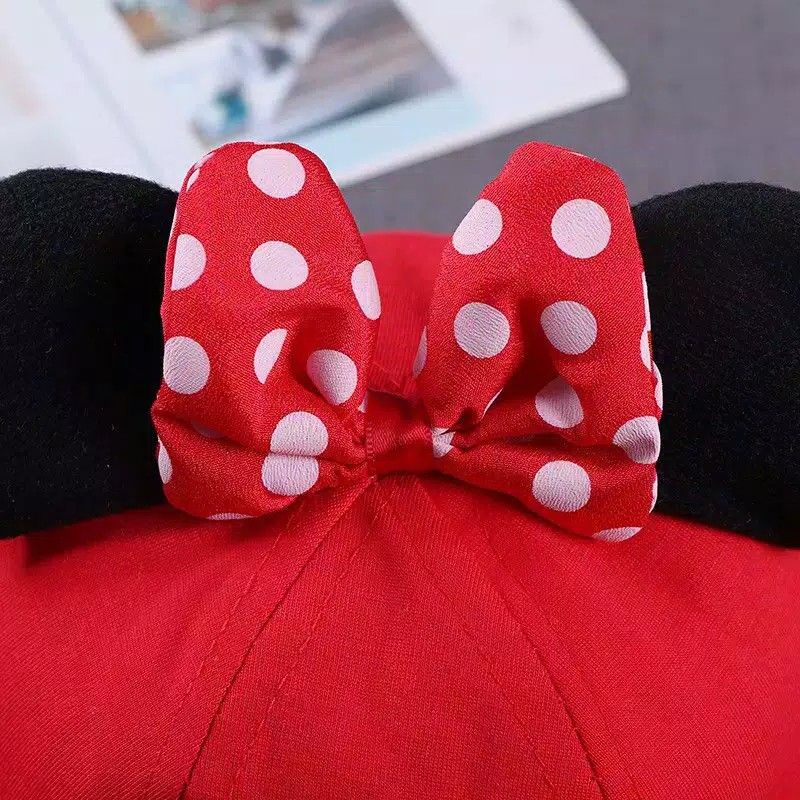 Topi anak bayi balita bucket hat fashion baby motif minnie lucu import-2