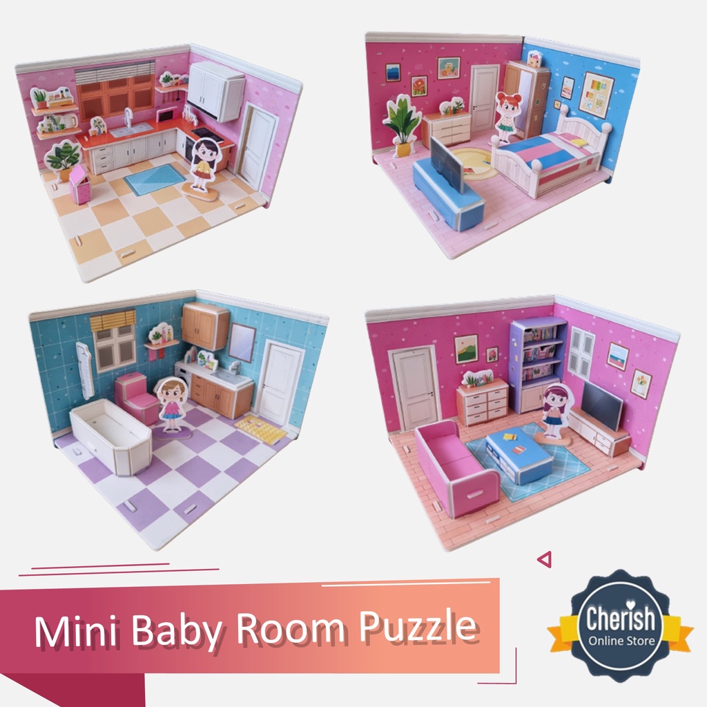 Puzzle 3D Anak BABY ROOM SERIES Mainan Edukasi Mainan DIY Rumah - Pazel DIY Anak murah Edukatif - Puzzle Ruangan Interior Anak