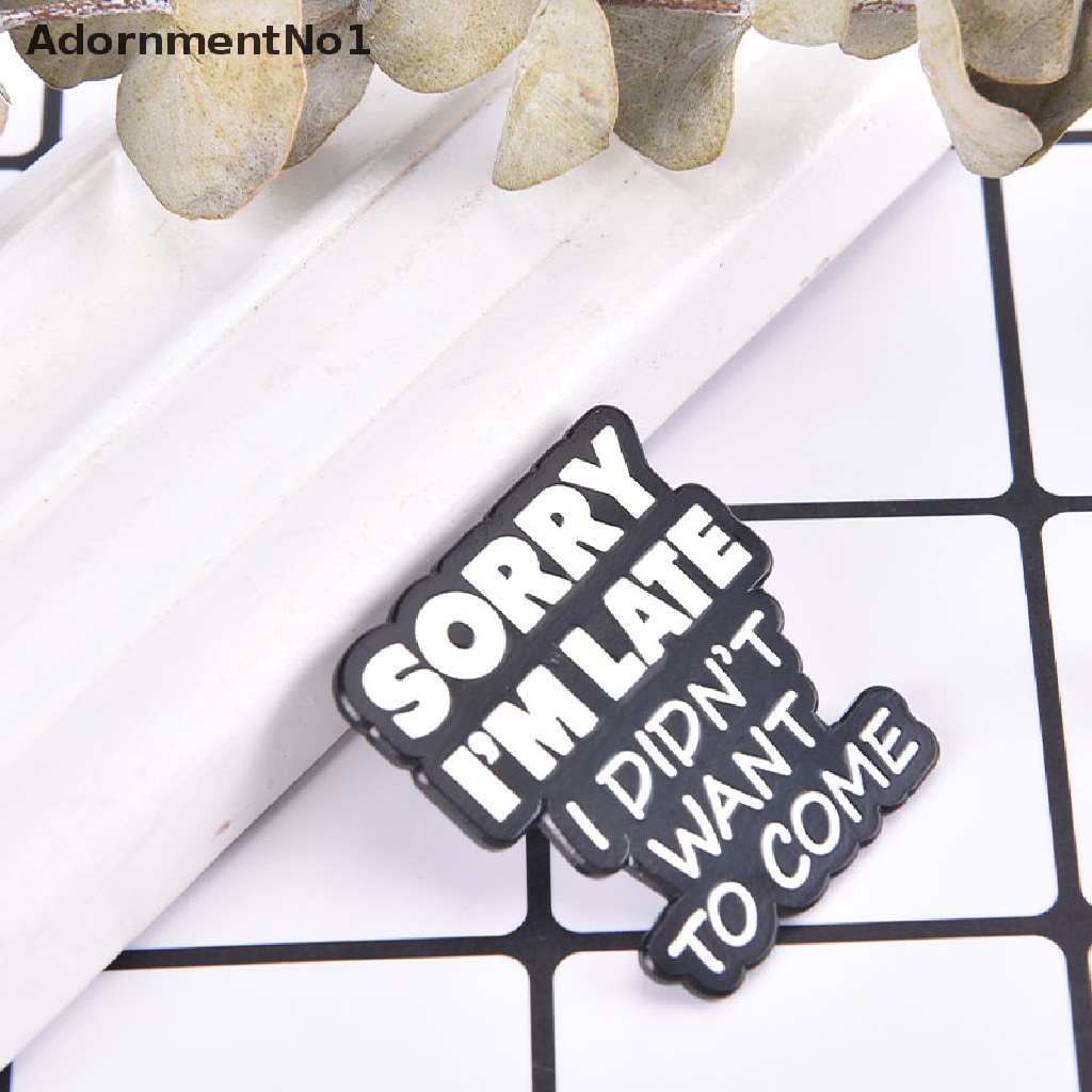 (AdornmentNo1) Bros Pin Enamel Desain Dialog Lucu Warna Hitam