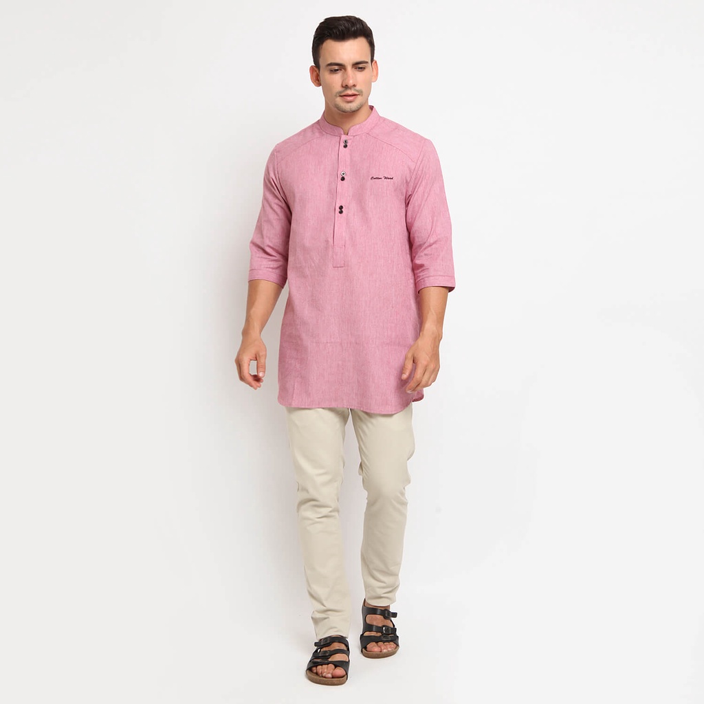 Baju Koko Kurta Pakistan Pria Muslim Lengan 3/4 Model Terbaru Original Lebaran