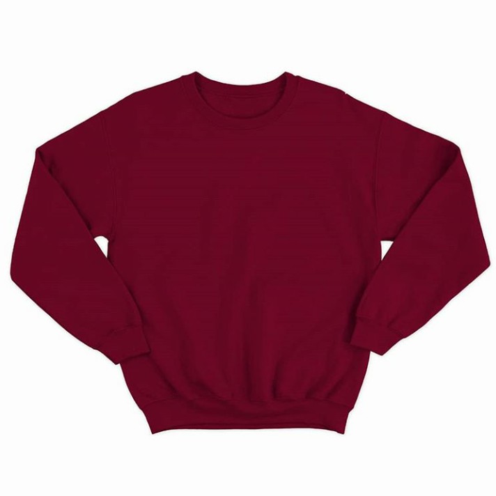 Hoodie Sweater Basic Crewneck Maroon Unisex Size M-XXL Jaket Polos Pria Wanita INEZ.CO