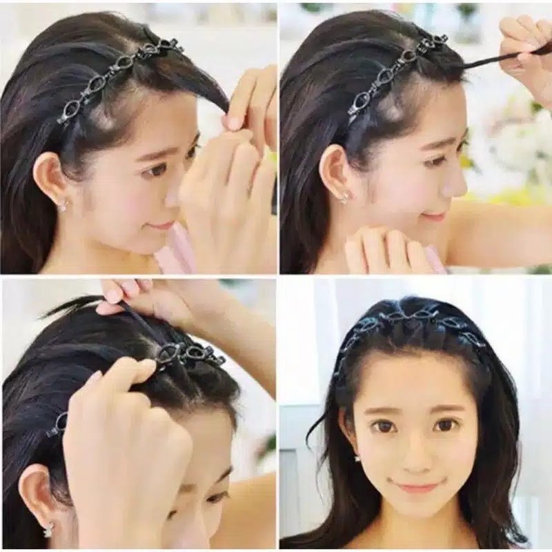 Bando Jepit Rambut 2 in 1 Bando Kepang Bandana