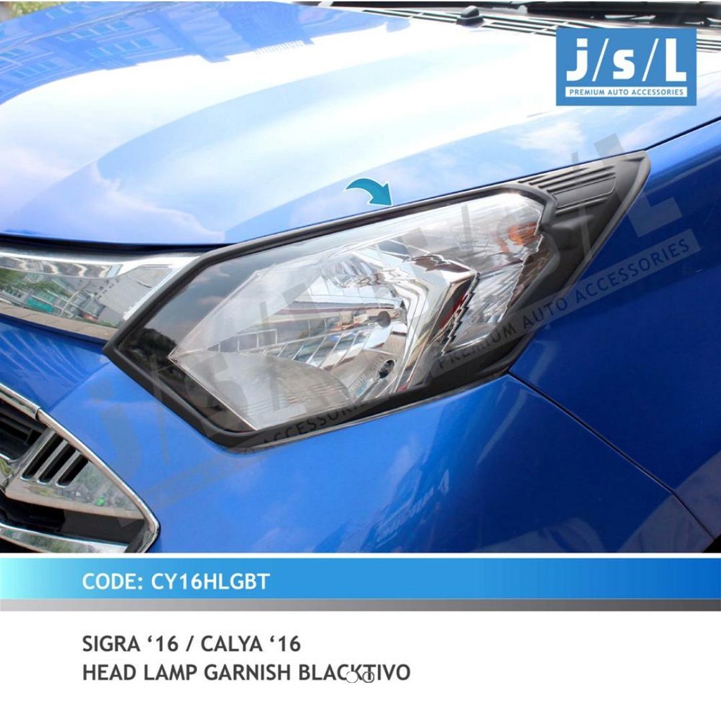 CALYA SIGRA Paket lengkap garnish depan belakang Blacktivo TH 2016 s/d 2018  JSL  Lis headlamp depan belakang hitam