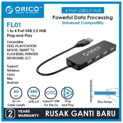 ORICO USB2.0 HUB 4-Port - FL01
