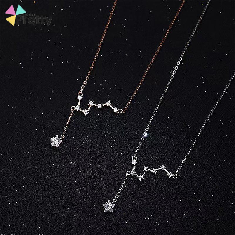 Big Dipper Wanita Trendy Temperamen Cahaya Mewah Desain Niche Rumbai Kalung Indah Sederhana - PD