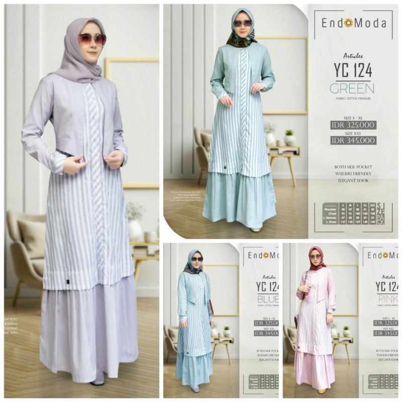 GAMIS ENDOMODA TERBARU YC 124 YC-124 YC124 ORIGINAL