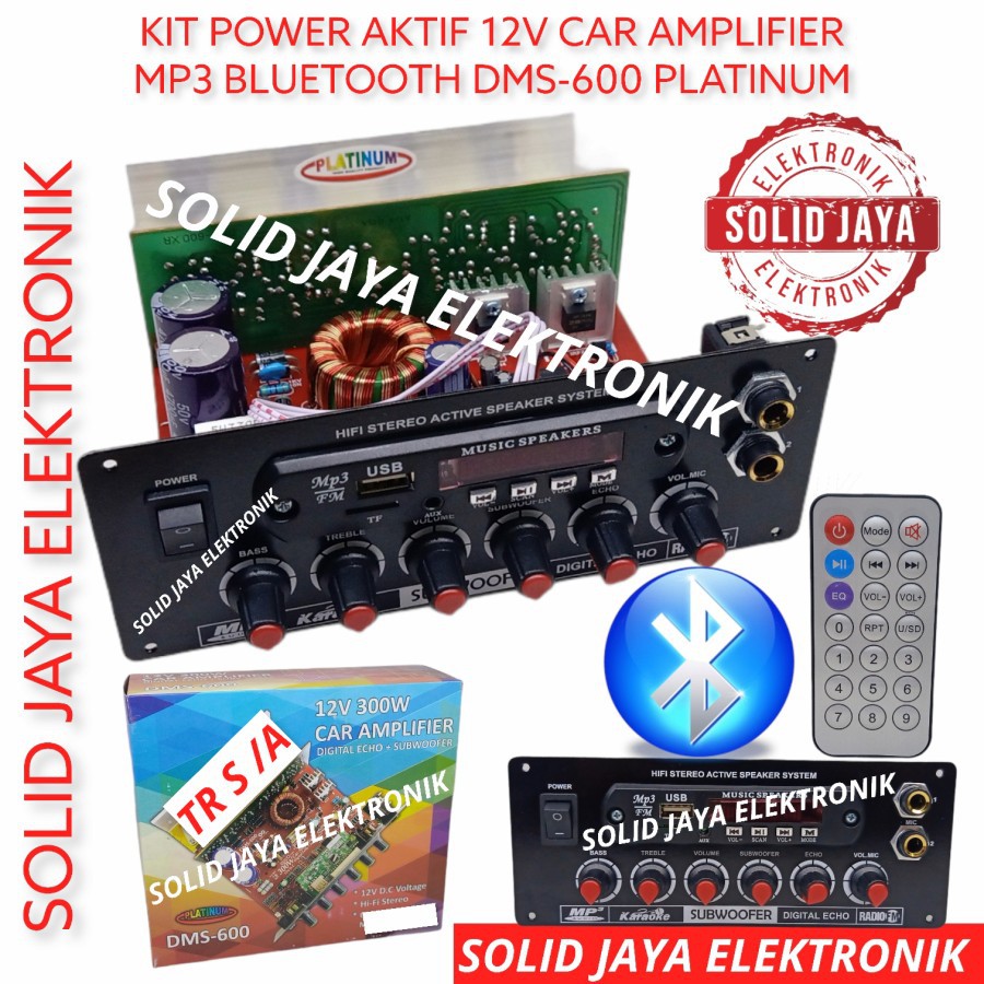 Jual KIT POWER AKTIF MOBIL 12V DC MP3 BLUETOOTH BT 300W STEREO DMS600 ...