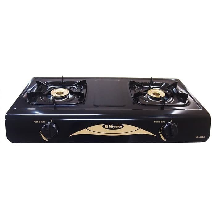 MIYAKO KOMPOR GAS 2 TUNGKU KG 302 C/KG-302C BURNER KUNINGAN GARANSI RESMI