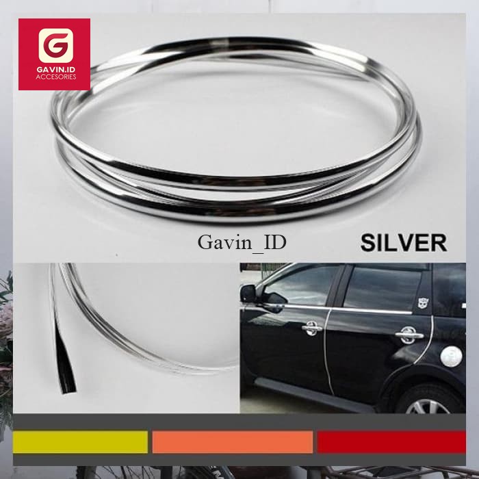 List variasi interior mobil model Chrome 6mm Lis Silver List Jendela List Pintu Mobil LIST PANEL AC