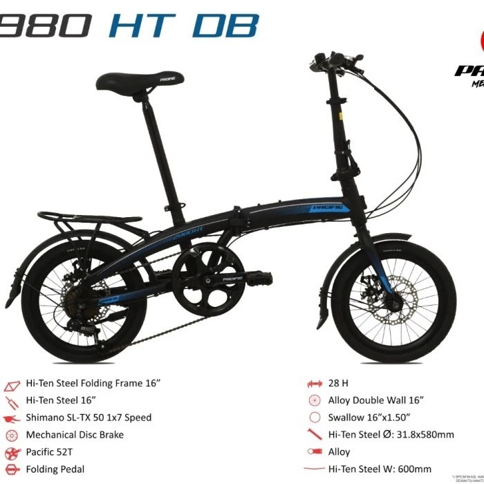 Sepeda Lipat 16” Pacific 2980 HT DB
