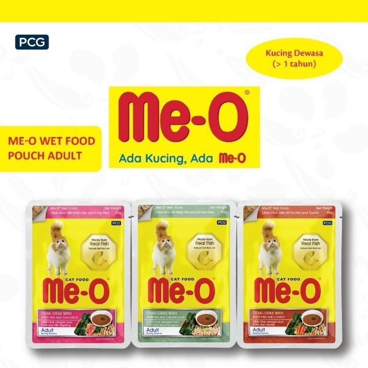 paket 12pcs  Meo sachet adult 80gr varian otak-otak terbaru wetfood