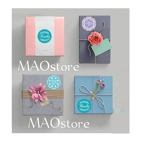 

MAOSTORE STIKER THANK YOU BLUE STIKER KEMASAN STIKER WEDDING SRW18