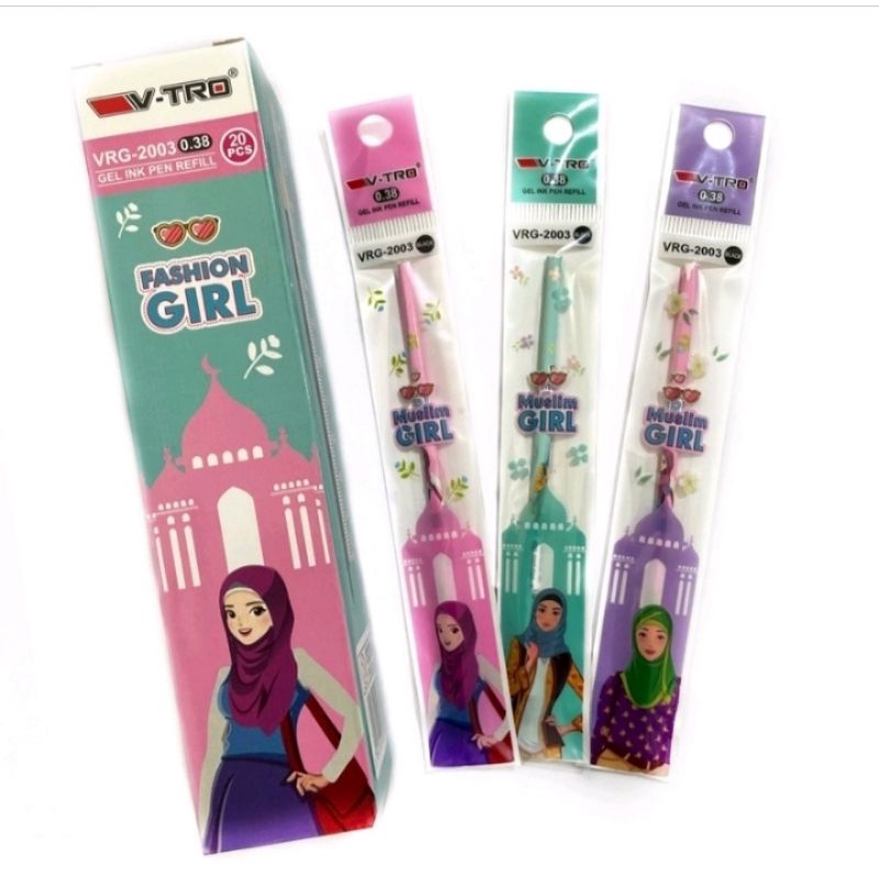 

isi ulang bulpen gel karakter hijab jual ecer