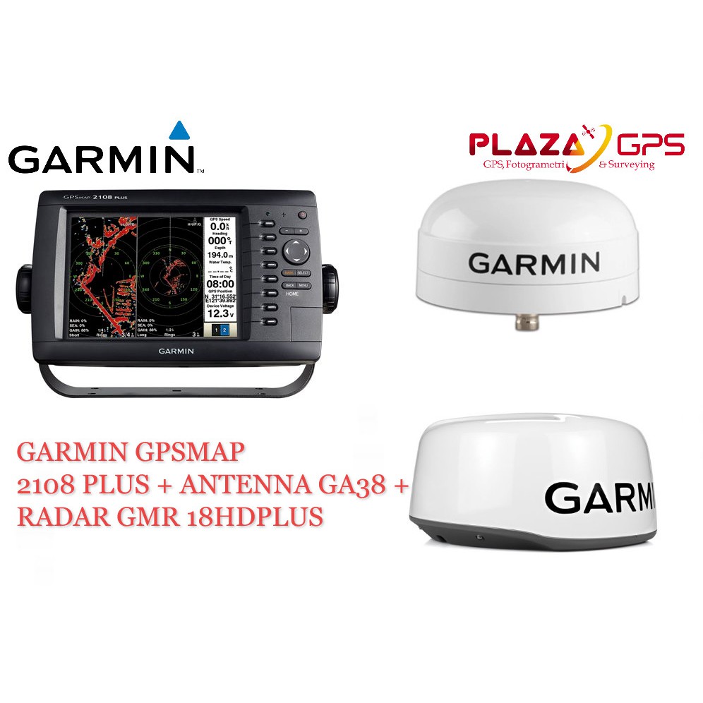 Garmin GPSMAP 2108 Plus Paket Lengkap (Antenna + Radar)