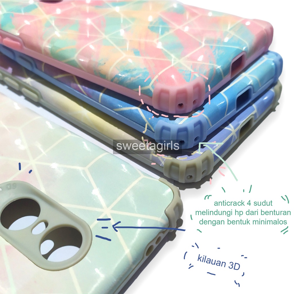 Casing Softcase Silikon Anticrack berkilau untuk Xiaomi Redmi Note 4X - sweetacase.id - Anticrack - Casing Model 3D Abstrak Berkilau - Casing silikon - Kesing - Case Candi 2in1 3D