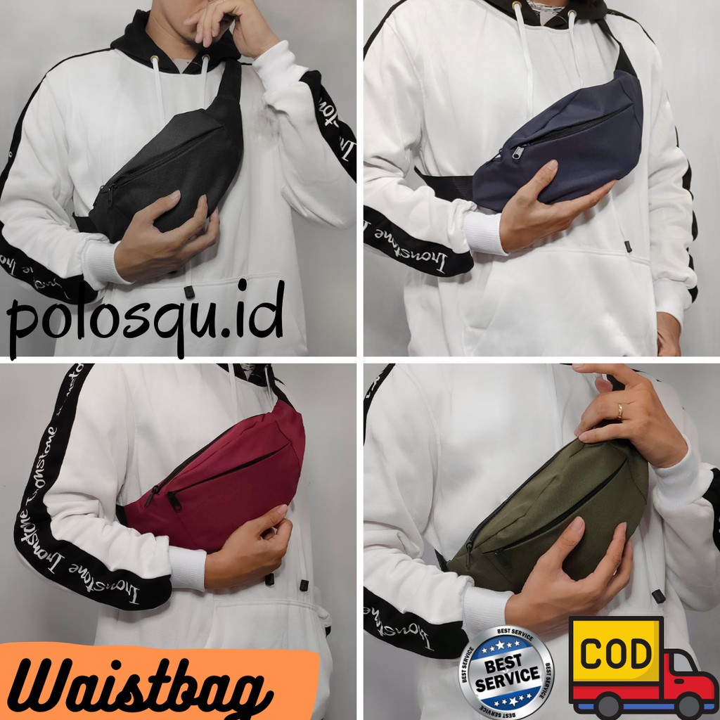 (BISA COD) polosqu.id TAS waistbag EL-TORO ( Tahan air, HARGA GROSIR BAHAN BERKELAS, BAHAN DISTRO)