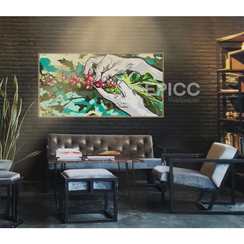 Lukisan Kopi Dinding Cafe || Hiasan Wall Art Decor Cafe Kedai Kopi || Dekorasi Print