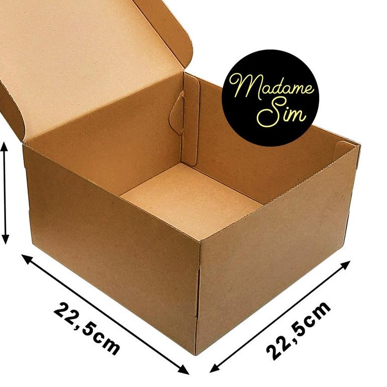 

♖ KOTAK KUE - CAKE BOX 22 x 22 x 15 CM - COKLAT (ISI 10 PCS) ♧
