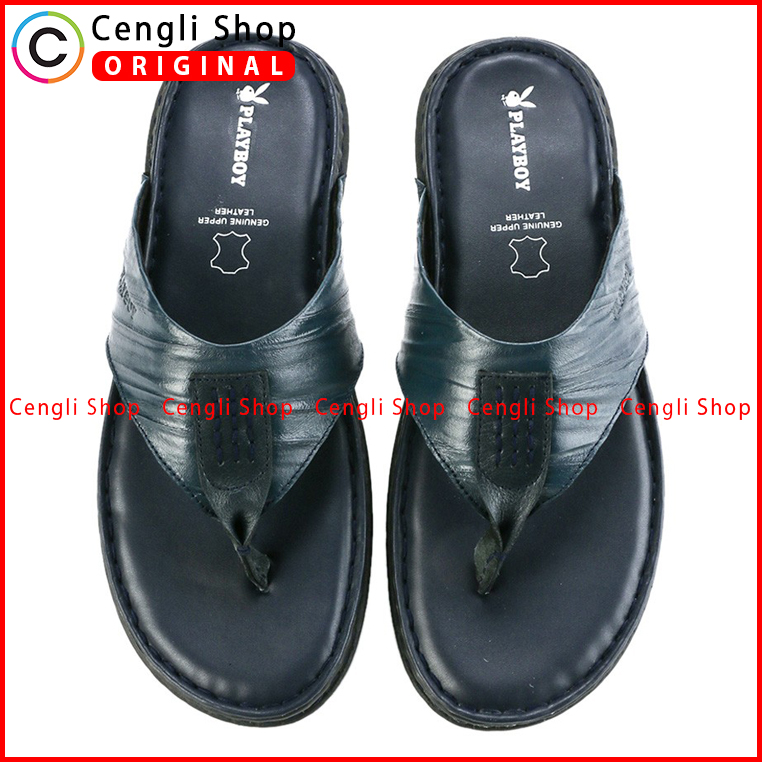 PLAYBOY SANDAL JEPIT KULIT CASUAL PRIA BRANDED ORIGINAL TERBARU PLH7