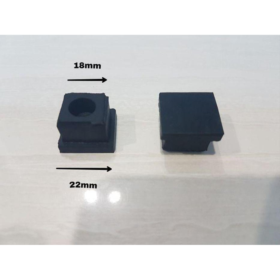 Alas Kaki Anti Slip KARET KOTAK Kursi Meja 18 x 18mm Tutup Pipa Hollow