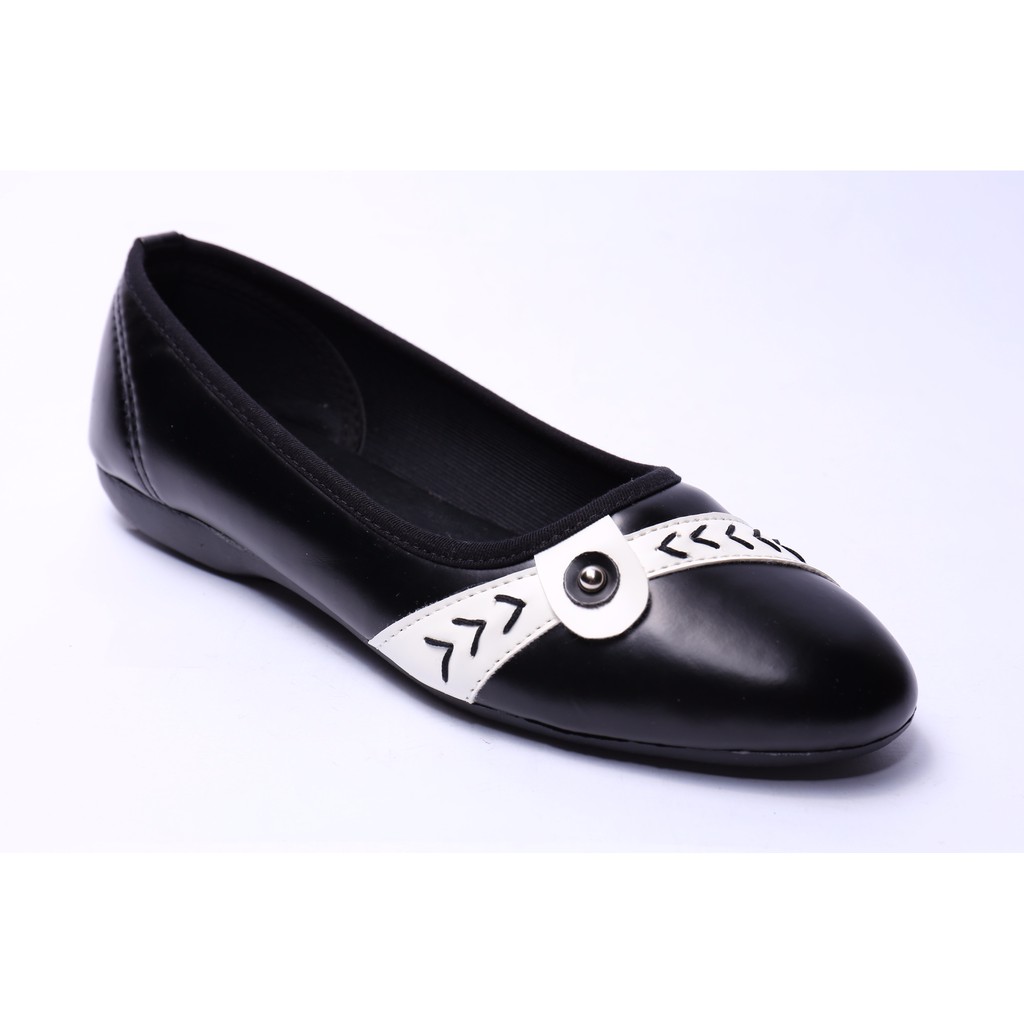 TERLARIS Sepatu Wanita Flatshoes HEM Hitam - 100K