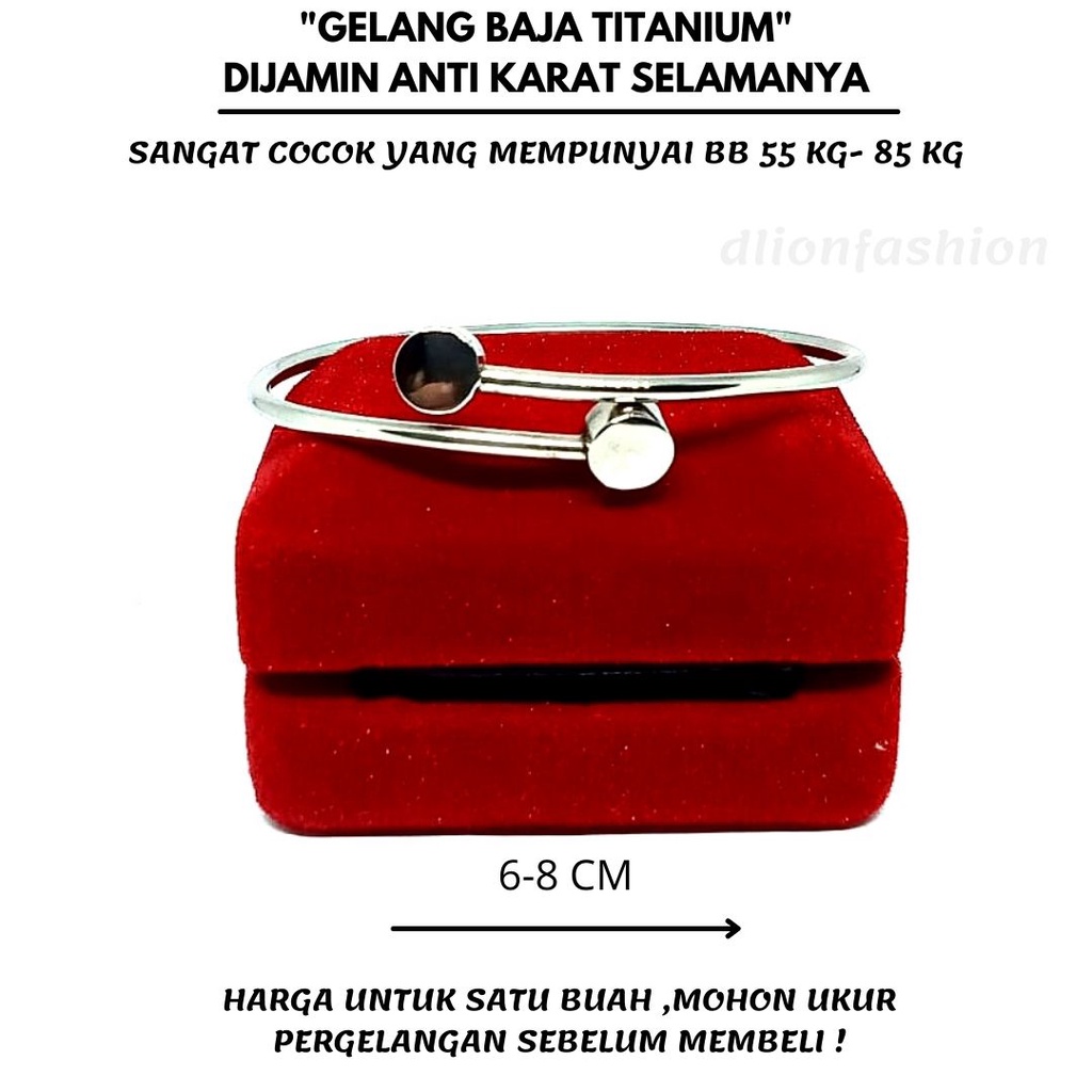 GELANG CUFF DEWASA BAJA PUTIH MODEL PENTUL GEPENG SILANG,BISA UNTUK PRIA DAN WANITA,UKURAN FLEKSIBEL