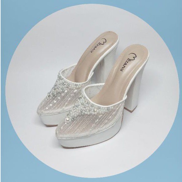 wedges pearl / sepatu wanita/wedding shoes/high heels