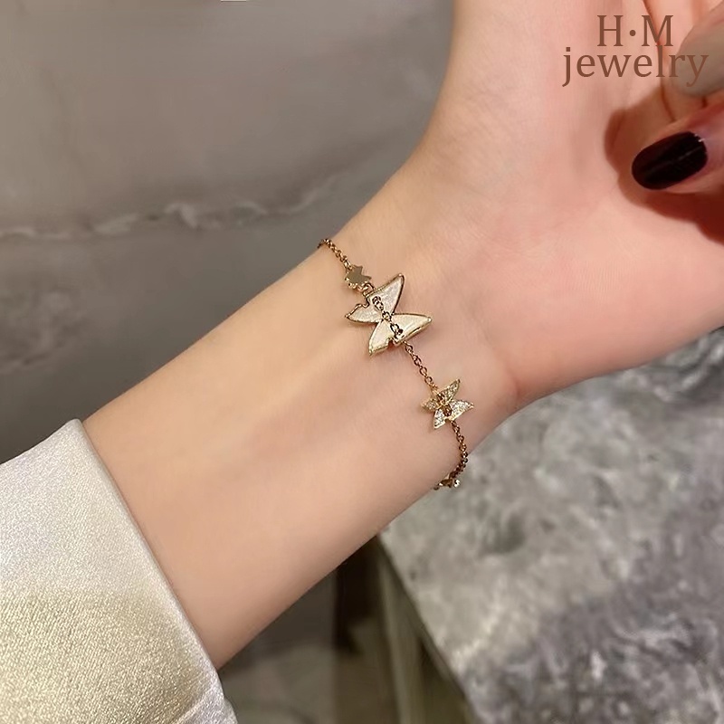 Gelang Bahan S925 Silver Desain Kupu-Kupu Fritillary