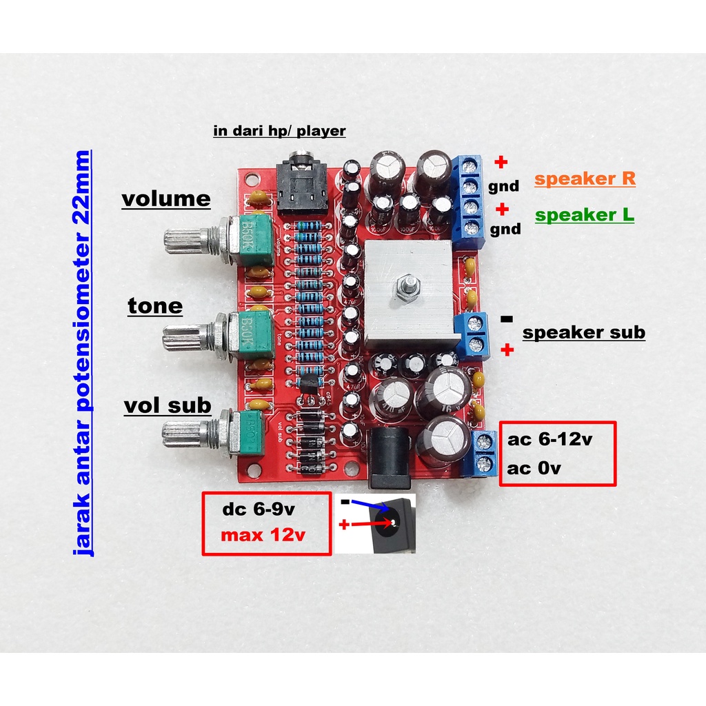 Modul 2.1 TEA2025b Mini Power Amplifier V.2