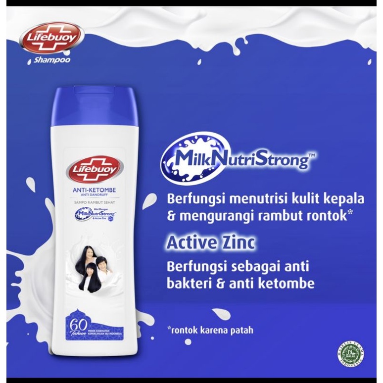 Lifebuoy Anti Dandruff Shampo Rambut Anti Ketombe Active Zinc 170ml